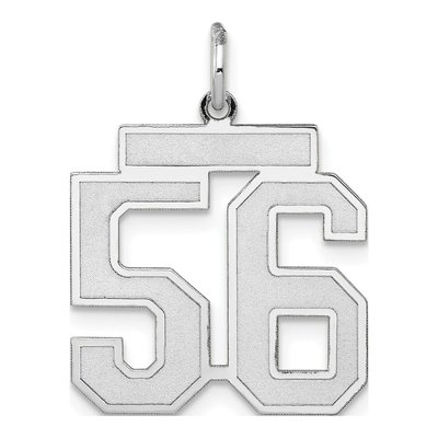 14K White Gold Number 56 Charm