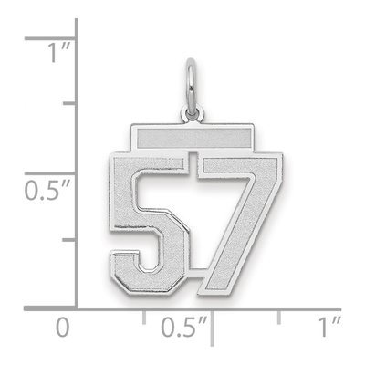 14K White Gold Number 57 Charm – view 2