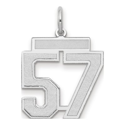 14K White Gold Number 57 Charm