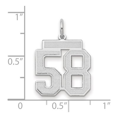 14K White Gold Number 58 Charm – view 2