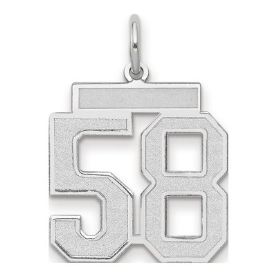 14K White Gold Number 58 Charm