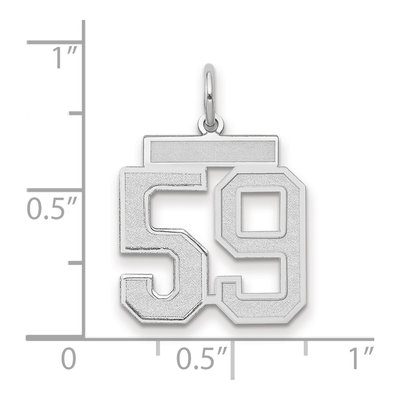 14K White Gold Number 59 Pendant – view 2