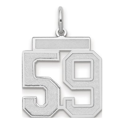 14K White Gold Number 59 Pendant