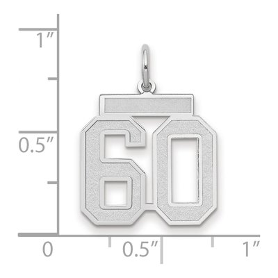 14K White Gold Number 60 Charm – view 2