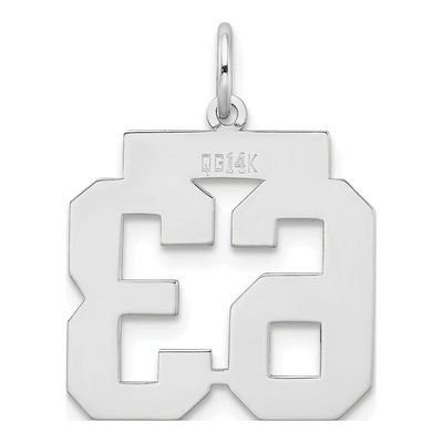 14K White Gold Number 63 Pendant – view 3