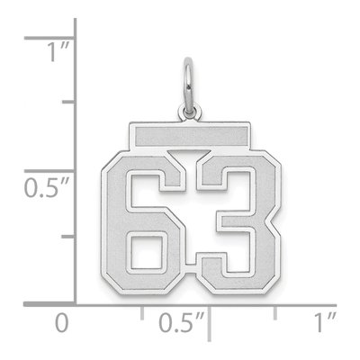14K White Gold Number 63 Pendant – view 4
