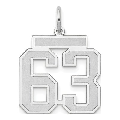 14K White Gold Number 63 Pendant