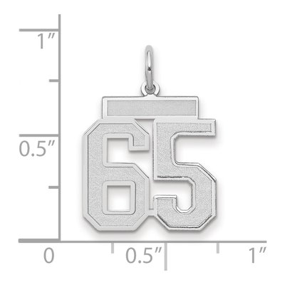 14K White Gold Number 65 Pendant – view 2