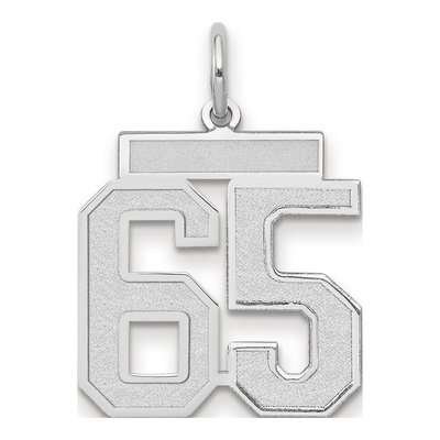 14K White Gold Number 65 Pendant