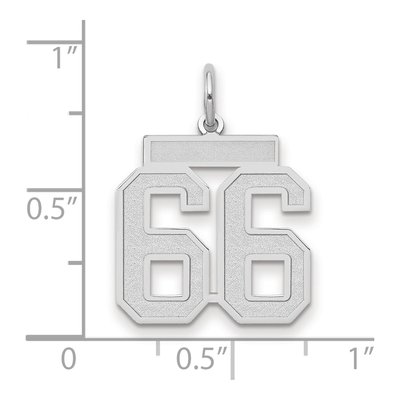 14K White Gold Number 66 Pendant – view 4