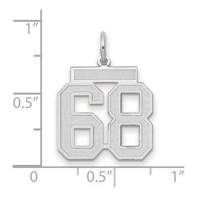 14K White Gold Number 68 Pendant – view 2