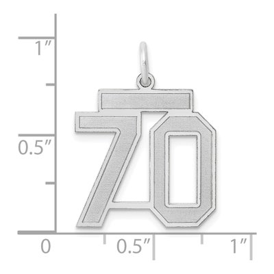 14K White Gold Number 70 Pendant – view 4