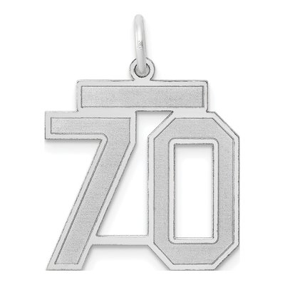 14K White Gold Number 70 Pendant