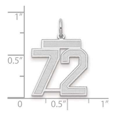 14K White Gold Number 72 Pendant – view 2