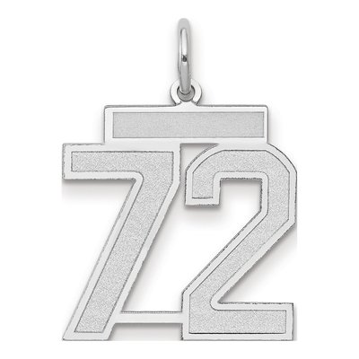 14K White Gold Number 72 Pendant
