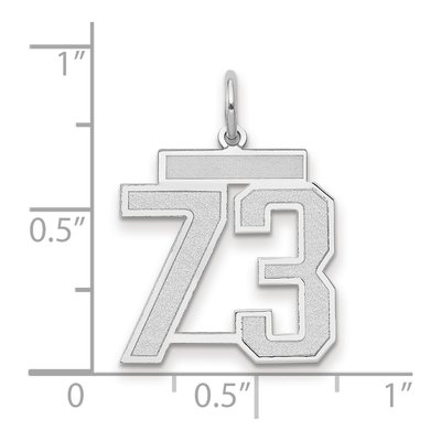14K White Gold Number 73 Charm – view 2