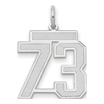 14K White Gold Number 73 Charm