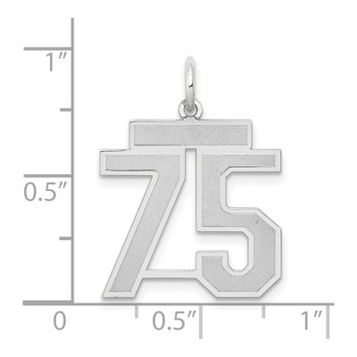 14K White Gold Number 75 Pendant – view 3