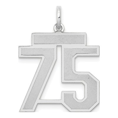 14K White Gold Number 75 Pendant