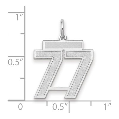 14K White Gold Number 77 Pendant – view 2