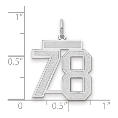 14K White Gold Number 78 Charm – view 3