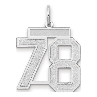 14K White Gold Number 78 Charm