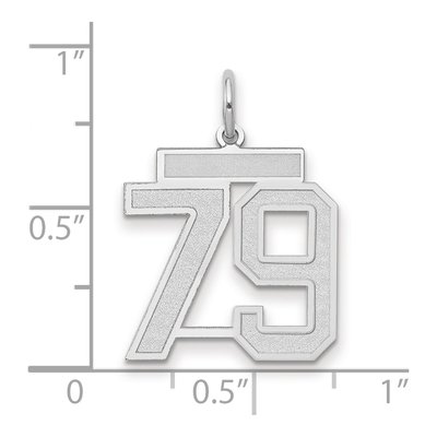 14K White Gold Number 79 Pendant – view 2