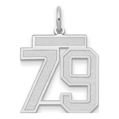 14K White Gold Number 79 Pendant
