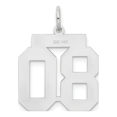 14K White Gold Number 80 Charm – view 3
