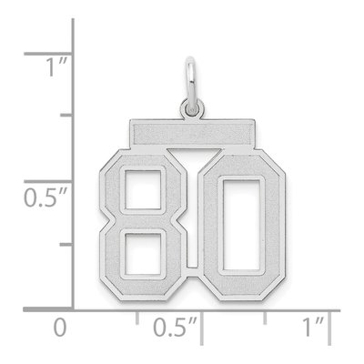 14K White Gold Number 80 Charm – view 4