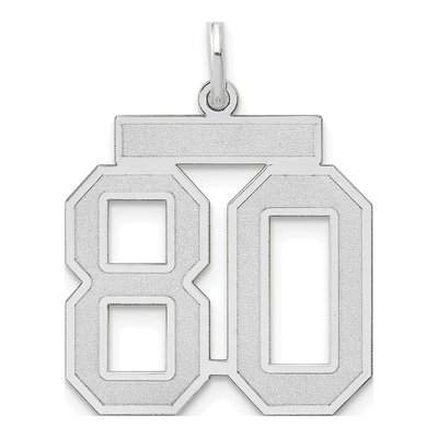 14K White Gold Number 80 Charm