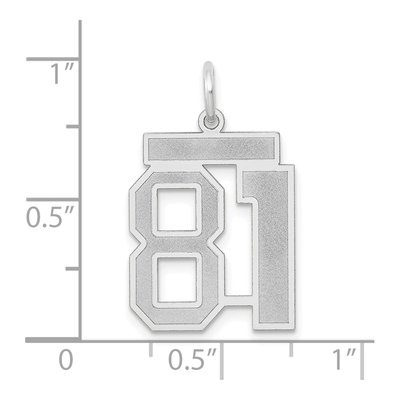 14K White Gold Number 81 Charm – view 3