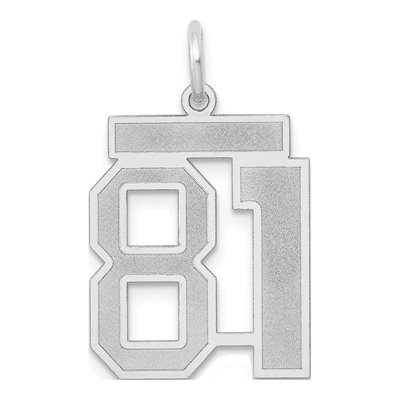 14K White Gold Number 81 Charm
