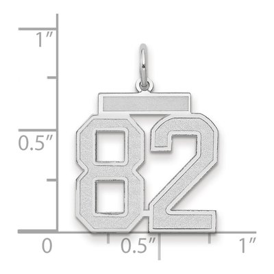 14K White Gold Number 82 Pendant – view 2