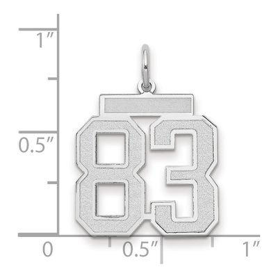 14K White Gold Number 83 Charm – view 2