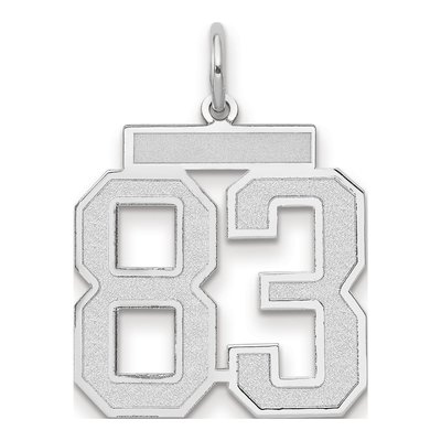 14K White Gold Number 83 Charm