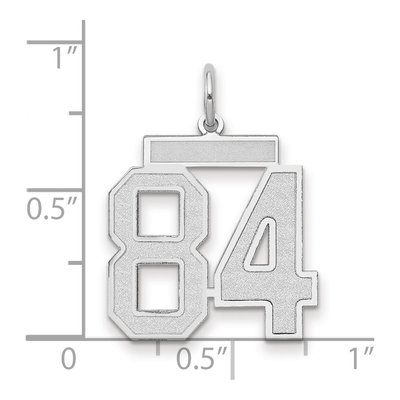 14K White Gold Number 84 Pendant – view 2