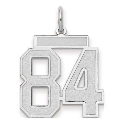 14K White Gold Number 84 Pendant
