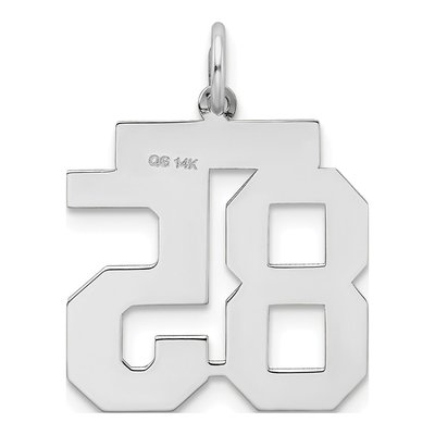 14K White Gold Number 85 Pendant – view 3