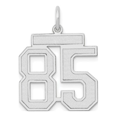 14K White Gold Number 85 Pendant
