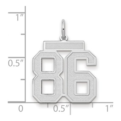 14K White Gold Number 86 Pendant – view 2