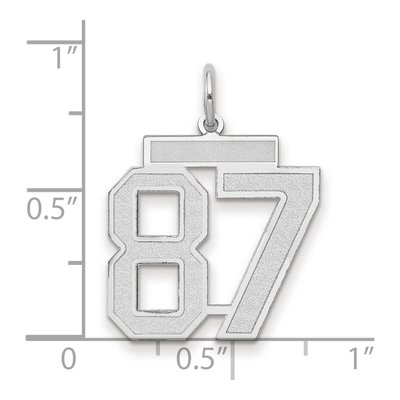 14K White Gold Number 87 Charm – view 2