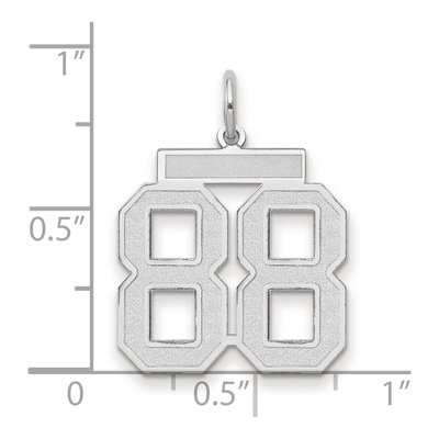14K White Gold Number 88 Charm – view 2