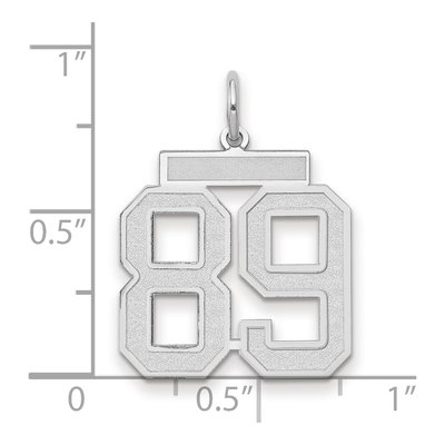 14K White Gold Number 89 Pendant – view 2