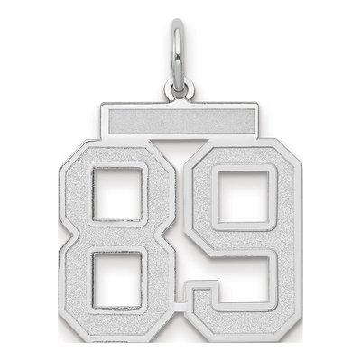 14K White Gold Number 89 Pendant
