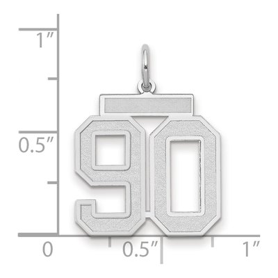 14K White Gold Number 90 Pendant – view 2