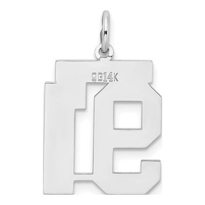 14K White Gold Number 91 Pendant – view 3
