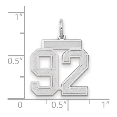 14K White Gold Number 92 Pendant – view 2