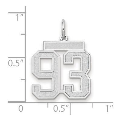 14K White Gold Number 93 Pendant – view 2