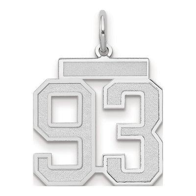 14K White Gold Number 93 Pendant